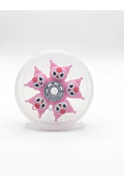 Hurbuy Mini Silikon Stres Çarkı Pembe Sevimli Figürlü Parmak Spinner Anti Str...