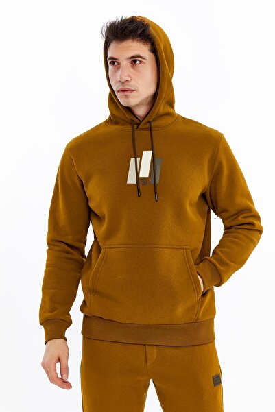Arma Ar-Ma Men's Hooded Sweatshirt with Text Print, Kangaroo Pocket, Regular ...