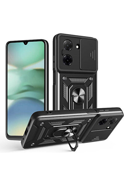 Techsuit Σειρά Camshield Πίσω Κάλυμμα Σιλικόνης Μαύρο (Redmi A5) Κωδικός: KF2...