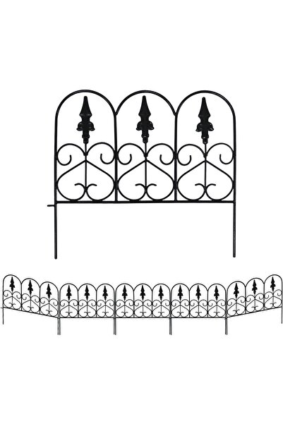 OEM Gard decorativ metalic set 5 piese negru 45,7x50,8 cm