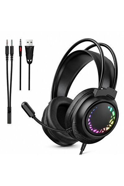 Velixo Căști de gaming cu microfon, circumaurale, sunet surround, RGB, reduce...