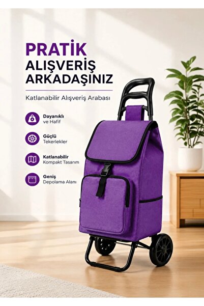 CEZVE HOME Ses Yapmaz Tekerlekli Su Geçirmez Çantalı Alüminyum Gövdeli Katlan...