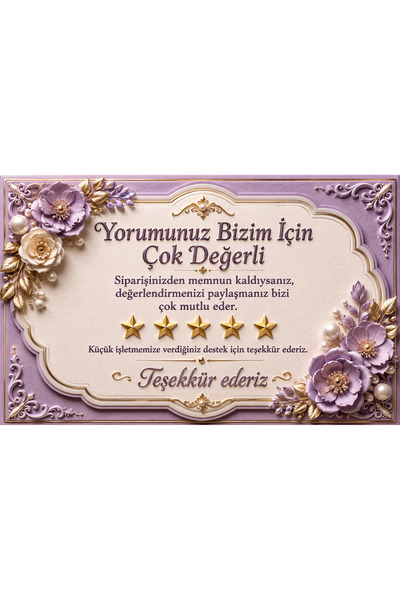 UAStudio 3D Çiçekli Tasarım Yorum Kartı | Sipariş Teşekkür Kartı | Küçük Işle...