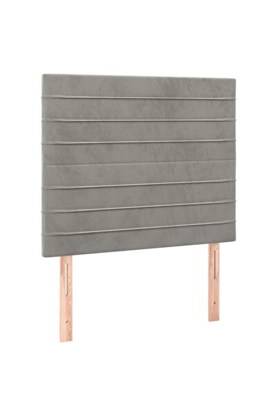 vidaxl Tăblie de pat gri deschis 100x5x118/128 cm catifea