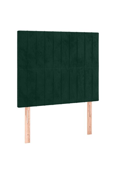 vidaxl Tăblie de pat verde închis 100x5x118/128 cm catifea