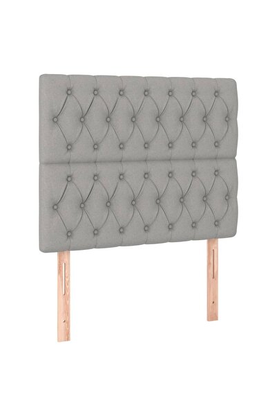 vidaxl Tăblie de pat gri deschis 100x7x118/128 cm, material textil