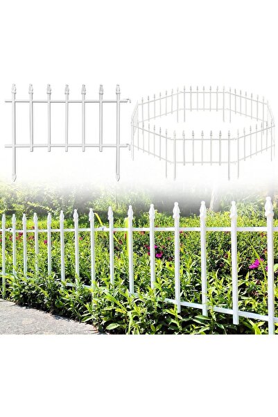 OEM Gard din metal Plasă de grădină Albă, pliabilă, 5 panouri, 57 x 45 cm