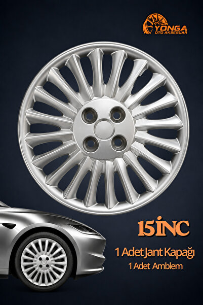 YONGA OTO AKSESUAR FİAT FİORİNO 15 İnç Jant Kapağı 1 Adet Gümüş +1 Amblem Fia...