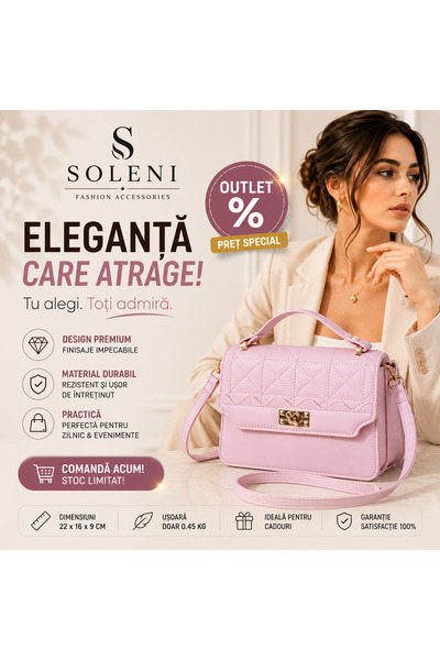 ANY SHOP MARKET SOLENI Geantă Damă Albă Elegantă, Crossbody și Umăr, Material...