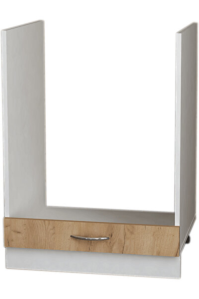 Sani Dulap inferior pentru cuptor Modest H-60x48x82 cm, Alb și Stejar Kraft