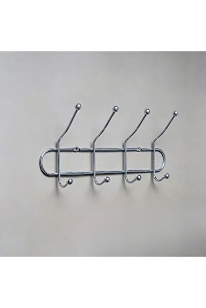 idei Suport de Perete cu 4 Gârlige Duble din Metal, 32,5x15 cm, Cromat, Pentr...