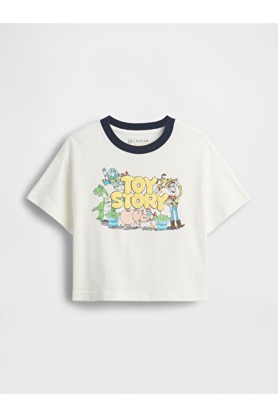 GAP Erkek Bebek Beyaz Oversized Grafik Baskılı T-Shirt