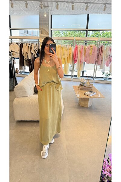 codudem Strappy Blouse Midi Skirt Summer Tensel Fabric Basic Set