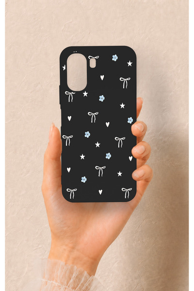 Vip Case Oppo A6T Uyumlu Mini Fiyonk Siyah Desenli Silikon Kılıf
