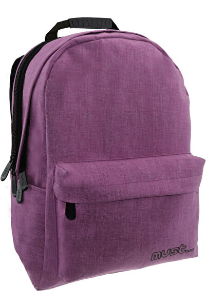 Must Team Μονόχρωμη τσάντα πλάτης Jean Double Purple για Γυμνάσιο-Λύκειο, μωβ...