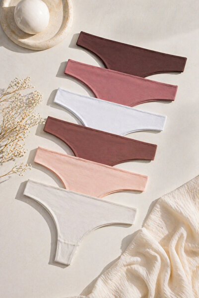 koza iç giyim Women's Cotton 6-Piece Brazilian Panties