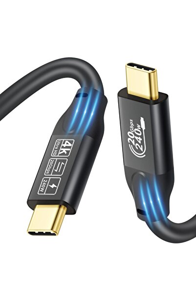 MADE IN CHINA USB C 3.2 Gen 2 Кабел 20Gbps Бързо зареждане 4K Видео – Черен