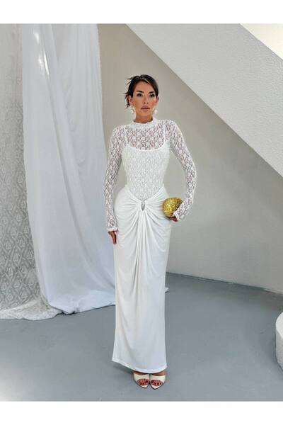 D'RECCY Roselle Midi Evening Dress with Corset Detail