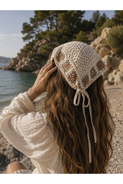 AGAPI Kadın Örgü Bandana – Bohem Vintage Tarz Bağlamalı Yazlık Saç Bandanası ...