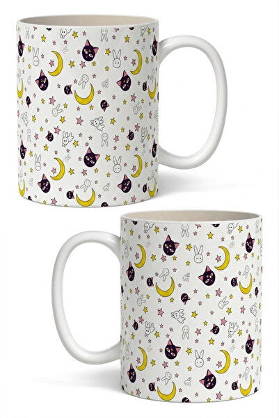 Toyaso Sailor Moon Full Design Themed White Mug Cup Gift for Lover or Friend