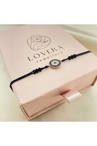 Lovera Jewellery 925 Ayar Gümüş Sertifikalı Rose Renk Nazar Bonuğu Şans ve Se...