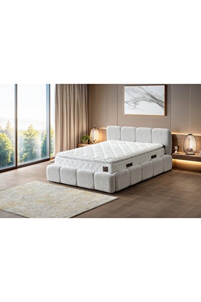 Vivense PHANTOM KARYOLA BAŞLIK TRAVERS VE YATAK SETİ, KREM, 150X200
