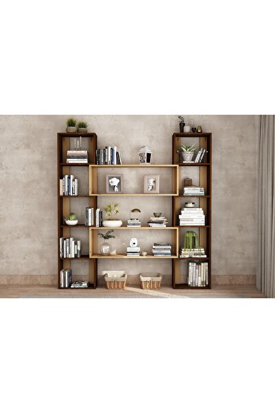 Vivense WOODESK DUBLİN MASİF AHŞAP KİTAPLIK, CEVİZ-NATURAL RENK, 190X200 CM