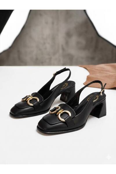NİSH EXCLUSİVE 2633 Women's Thick Heeled Shoes