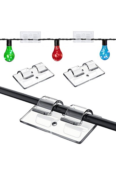 OEM Outdoor Adhesive Cable Clips 40 Pieces Waterproof Strong – Black