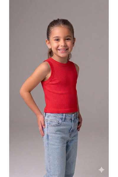 Woorage Girl's crop ribbed top wrg-4685