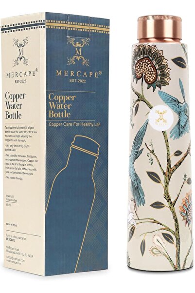 MERCAPE® - 100% Pure Copper Water Bottle | Leak Proof, Durable & Rust Proof |...