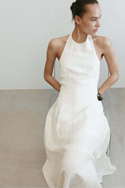 H&M Flared-skirt halterneck dress