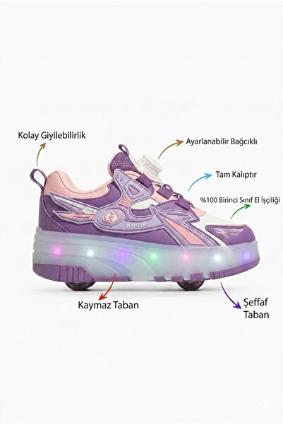 Daxtors D9626 Çocuk Unisex Patenli Işıklı Tekerlekli Spor Ayakkabı