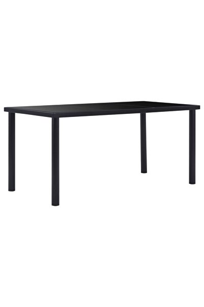 vidaxl Masă de bucătărie, negru, 160 x 80 x 75 cm, sticlă securizată