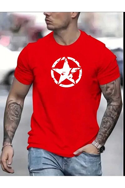 tkn your style Tricou din bumbac pentru bărbați, cu design cu imprimeu cu ste...
