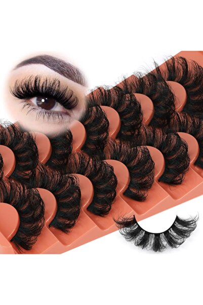 Arabest 14 Pcs Faux Mink False Eyelashes,17mm Black Full Volume,Dramatic Mult...
