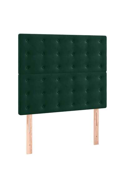 vidaxl Tăblie de pat verde închis 90x5x118/128 cm catifea