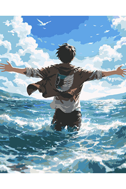 wombhobby Attack of Titan Eren ve Özgürlük Sayılarla Boyama Seti 50x65 Çerçev...