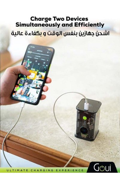 GOUİ Nano Transparent Power Bank 10,000 mAh – Fast Portable Charging, Multi-Device Support, QC 3.0, PD