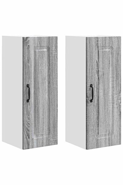 vidaxl Dulap de bucătărie Kalmar 2 pcs Gri Sonoma 30 x 31 x 80 cm
