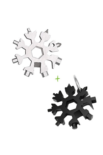 OEM Accesoriu negru si argintiu tip surubelnita/inbus cu 8 capete, gen breloc