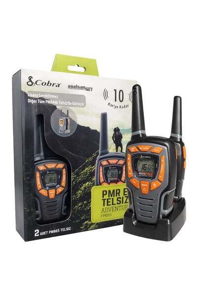 ASELSAN AselsanNET Cobra PM-865 Adventure PMR446 El Telsizi LCD Ekranlı 10 Km...