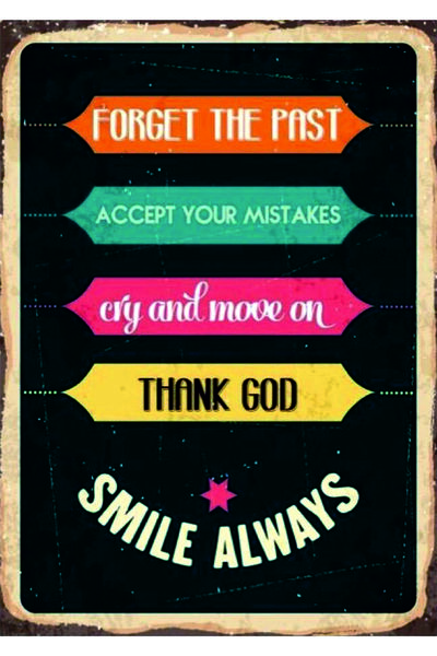 Lucena Semn de perete din lemn MDF cu mesajul „Smile Always” pictat, decorati...