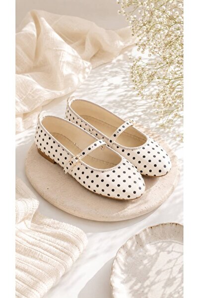 İncimoda Women's Polka Dot Mary Jane Flats - Comfortable Flex Sole Buckle Shoes