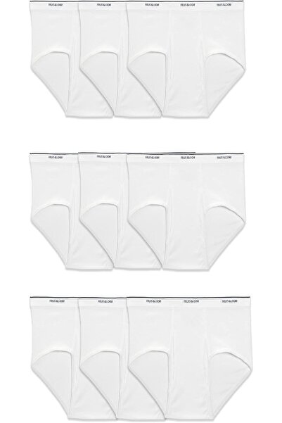 Fruit of the loom Men's Briefs, Pack of 9, White, Cotton