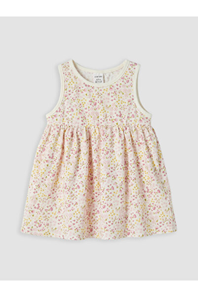 LC Waikiki I Zero Roba Collar Flower Embroidered Baby Girl Combed Cotton Dres...