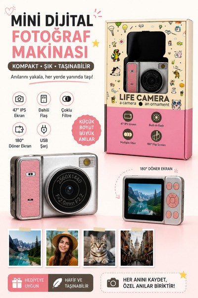 Spech Power Mini Dijital Camera Vlog Kamerası Mini Video , Fotoğraf Çekim Mak...