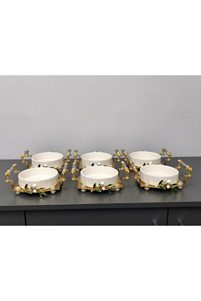PARILTI HOME COLLECTİON 6-Piece Round Porcelain Presentation Bowl & Breakfast...