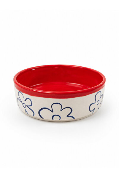 El Yapımı Seramik Bowl Kase | Çiçek Desenli Dekoratif Kase