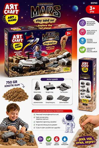 Art Craft Mission Mars Kinetik Kum Oyun Seti 750 Gr – Uzay ve Mars Keşif Tema...